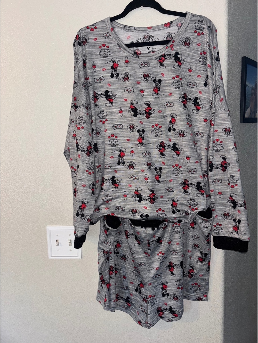 Disney Mickey Minnie Plus 3X Pajama Set Silver Heather
